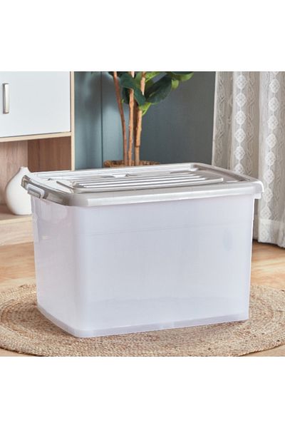 Home Box صندوق تخزين شفاف متعدد الأغراض مع عجلة من جوانا - 150 لتر