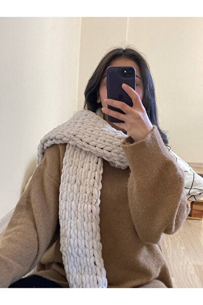 Moda Biçer MBCR Peluş Örgü Atkı New Trend