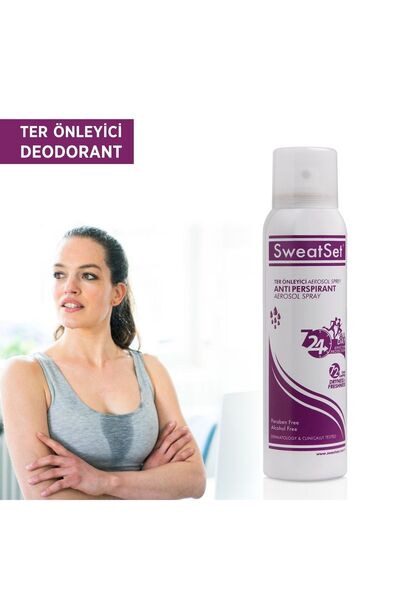 SWEAT SET Sweatset Ter Önleyici Deodorant 150 ml Koltuk Altı El Sırt Ayak Terlemelerine Karşı Etkin Formül