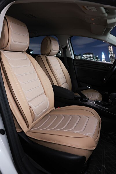 PlusOto مجموعة أغطية مقاعد السيارة باللون البيج المتوافقة مع سلسلة أناقة Mazda Cx-5 مكونة من 5 قطع