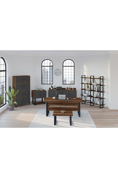 Robin Home Grand Ofis Büro Masa Takımı Ofis Masası Kitaplık Keson Sehpa Konso...