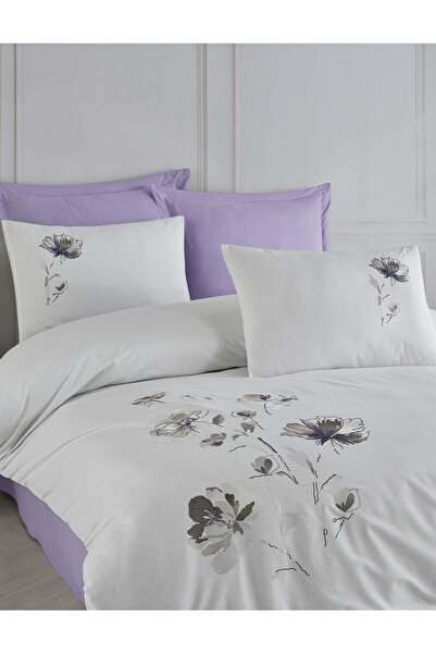 Altınbaşak YENİ SEZON Çeyizlik %100Cotton CREAFORCE LİZAY Nakışlı Çift Kişilik Nevresim Takımı 6 Parça "KUTULU"