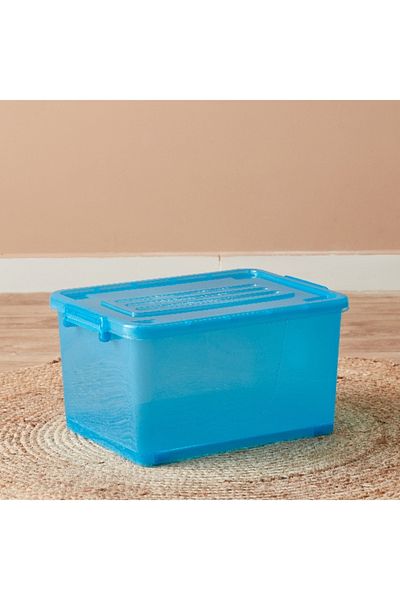Home Box Rolling 32 L Storage Box with Wheels and Lid - 47x34x25 cm