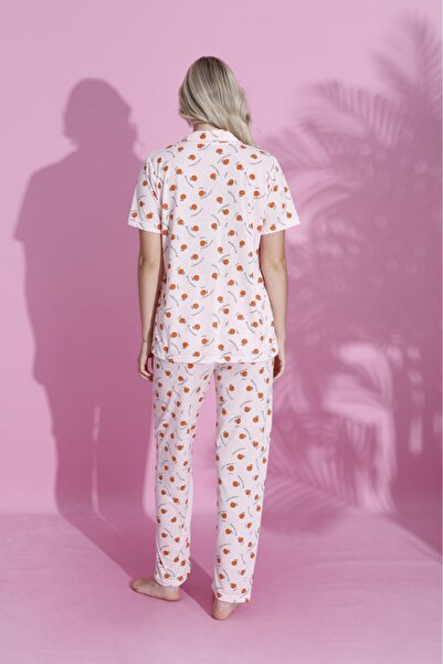 PİJAMOOD Жіночий комплект піжами з коротким рукавом, бавовняний, на ґудзиках спереду