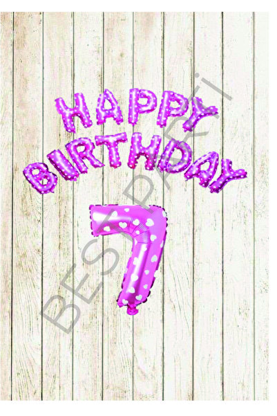 BEST PARTİ DOĞUM GÜNÜ PARTİ SÜSLERİ Happy Birthday and Number Pink Foil Ballo...