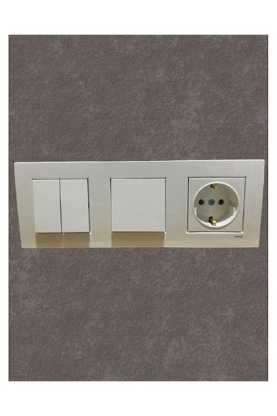 VİKO Viko Karre 3-Piece Set Switch-Commutator-Grounded Socket+3-Piece Frame White