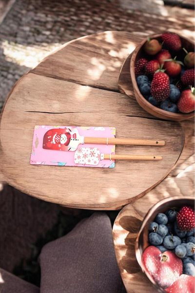 Sezka Life 2-Piece Bamboo and Silicone Spatula Set - Meal Prep