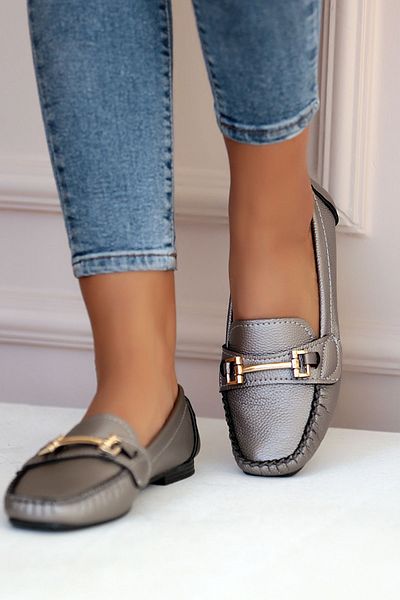 Pembe Potin Balerini de damă cu cataramă platină, talpă ușoară, confortabilă, pantofi casual eleganti