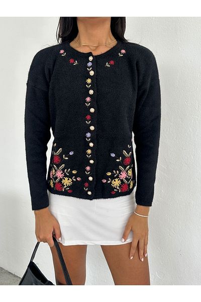 Brantu Cardigan din tricotaje cu broderie cu modele florale
