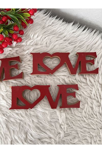 Ayd Home Κόκκινο Love Text Ξύλινο Διακόσμηση Παρουσίασης Αγάπης για την Ημέρα του Αγίου Βαλεντίνου Έκπληξη αγάπης 14 Φεβρουαρίου
