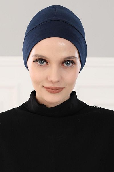 Aisha's Design Navy Blue Clogs Combed Cotton Bonnet - B-37