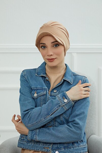 Aisha's Design Şapkalı Penye Bone,b-30 Koyu Kahverengi,Sütlü Kahve