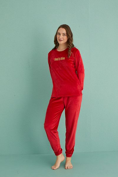 Mihra Stil Mihra 13164-20 Set pijamale de iarnă din catifea