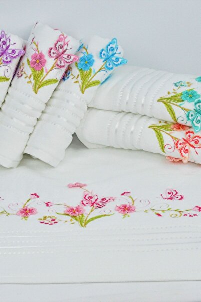 Şelale Метелик Дизайн 50x90 Вельвет 3D 6 Кольорів Розкішний Рушник