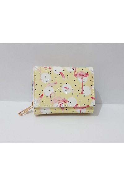 renkli çiçekler Kids Wallet 11x8 CM Flamingo Patterned Children's Wallet