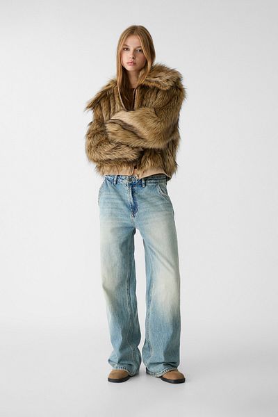 Stradivarius Faux Fur Jacket