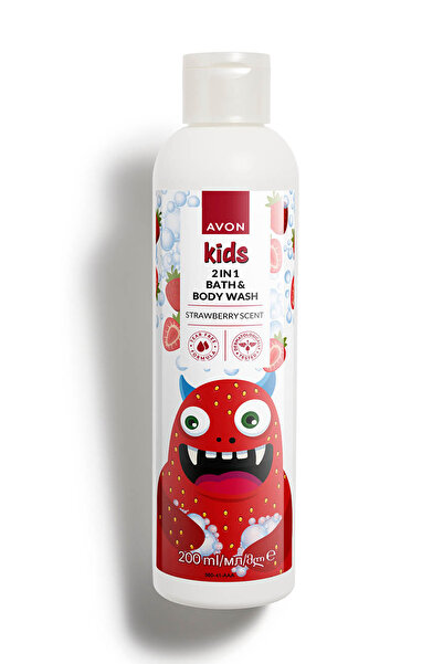 AVON Kids 2 si 1 Arada Çocuklar İçin Çilek Kokulu Banyo ve Vücut Yıkama 200 Ml.