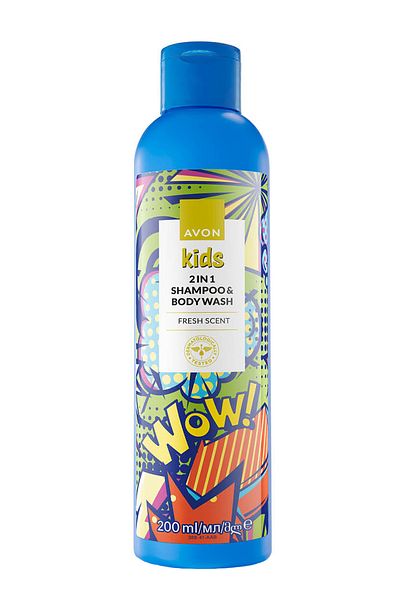 AVON Kids Wow 2 in 1 - 200 ml Hair and Body Children's Shampoo