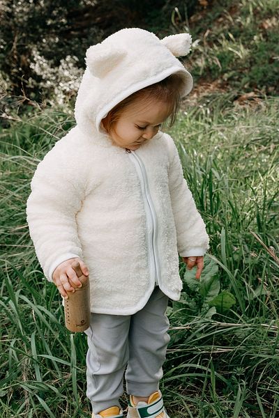 Mother Love Plush Teddy Zippered Ear Cardigan - Unlined