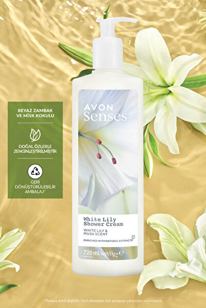 AVON Senses White Lily Scented Shower Gel - 720 Ml.