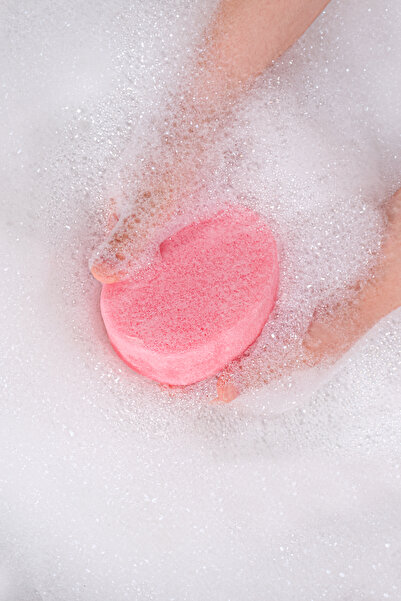 MirCotton صابون إسفنجي طبيعي "روز" - 120 جرام مصنوع يدويًا