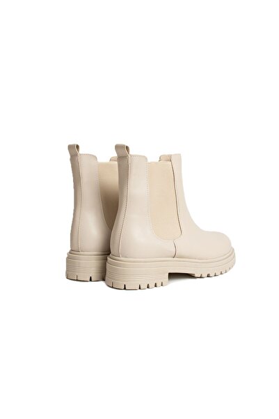 Pembe Potin Γυναικείες μπεζ χοντρή αντιολισθητική σόλα ελαστική καθημερινή άνετη ζεστή επένδυση