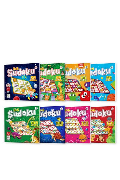 yükselen zeka Sudoku Set with 700 Stickers - 8 Books