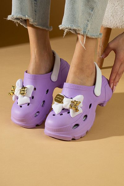 Pembe Potin Women's Lilac Eva Sea Beach Chef Doctor Nurse Hospital Confort Comfortable Sandals Slippers