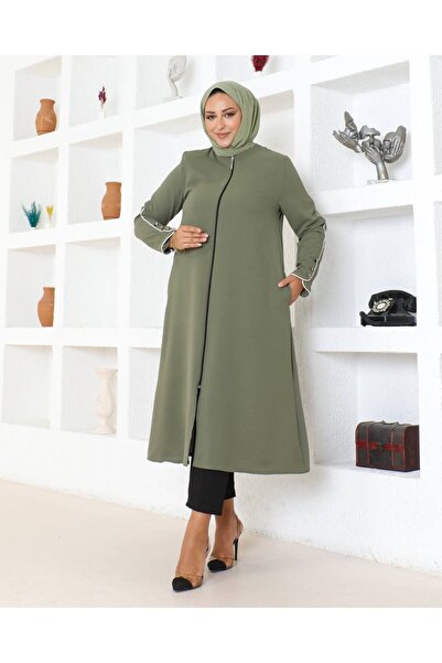 Neva Style Καπέλο Linda με λεπτομέρεια σε σχέδιο μανικιού - Χακί