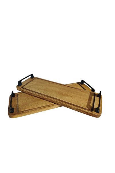 e-meta صينية تقديم خشبية من خشب البوق