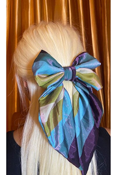 jemilas Parlak Çizgili Otomatik Klips Renkli Toka Handmade