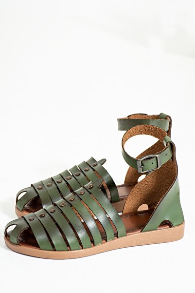 Pembe Potin Women's Khaki Comfortable Poly Sole Daily Summer Basement Style Sandals