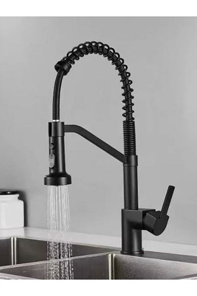 FLEKO BATARYA Black Kitchen Faucet - Removable 2 Functions Head with Lime Filter