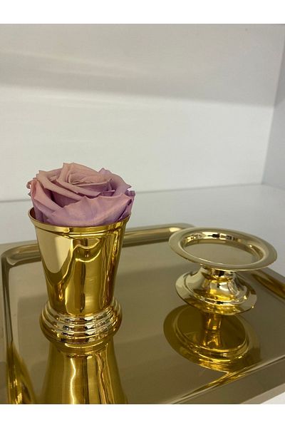 LAL DEKOR Gold Tray, Delight, Rose Bucket Set