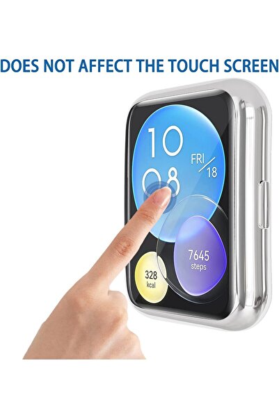 mimtec Huaweı Watch Fit 2 Uyumlu Tam Kaplayan 360 Derece Ekran Koruyucu
