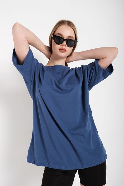 Trendseninle Tricou supradimensionat pentru femei Indigo Blue