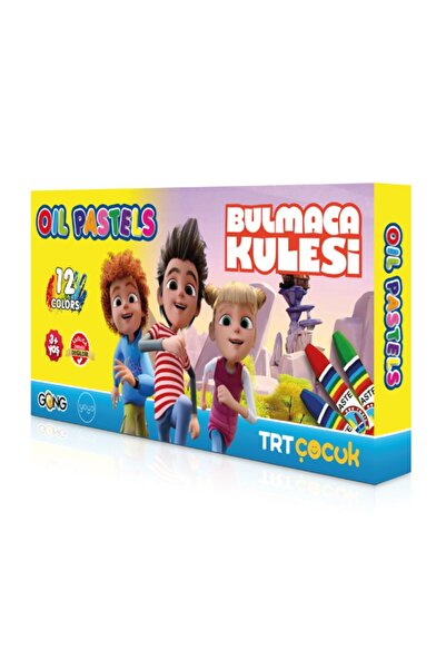 Gong TRT Çocuk Lisanslı Bulmaca Kulesi Pastel Boya 12 Renk