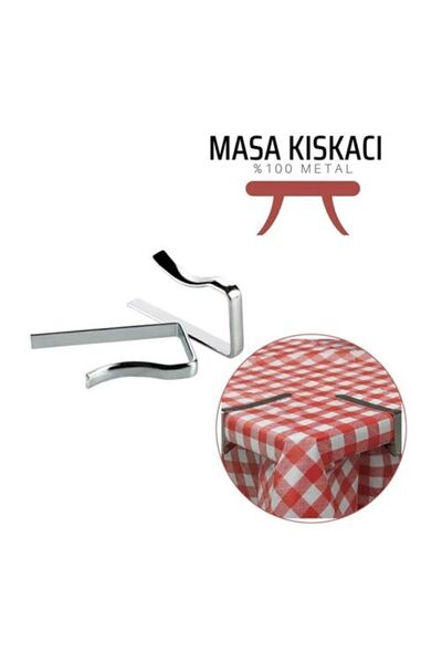 Hanedanev 4 Adet Masa Örtüsü Kıskacı Paslanmaz Çelik Masa Örtüsü Mandalı Metal Kıskaç