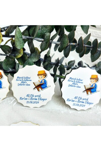 Hayaller Dükkanı 15 Adet Çocuk Hediyelik Hafızlık Kuran Okuyorum Kuran Töreni Hatim Hatırası Ahşap Magnet-