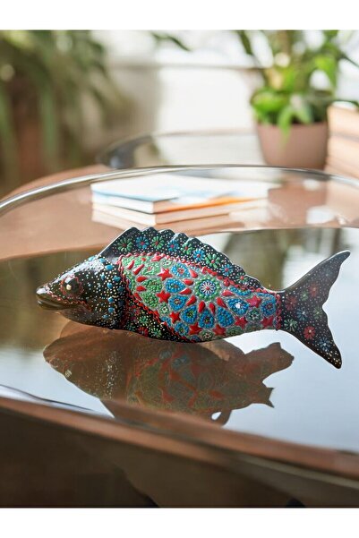 qtahya homes queen of kütahya dekoratif biblo balık 31 cm dantel kabartma des...