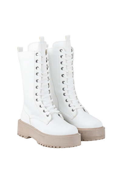 NOOSY حذاء نسائي أبيض بسحاب