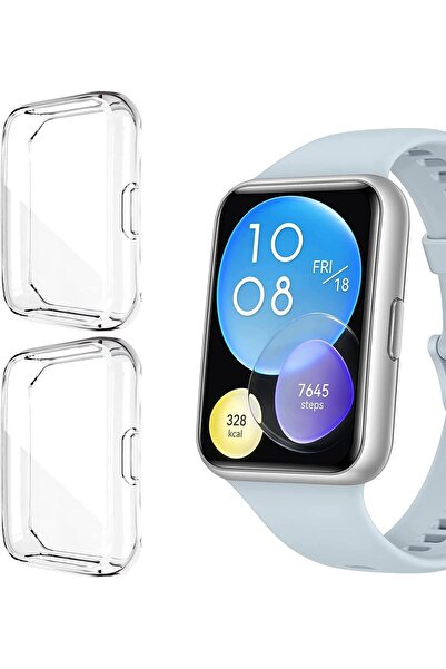 mimtec Huaweı Watch Fit 2 Uyumlu Tam Kaplayan 360 Derece Ekran Koruyucu