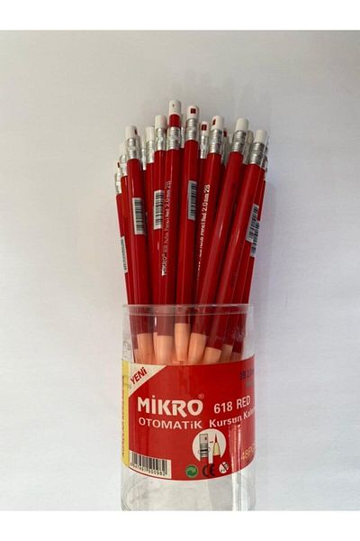 Mirado قلم رصاص أحمر ماركة مايكرو بالضغط الأوتوماتيكي 2.0 ملم، عبوة من 48 قطعة