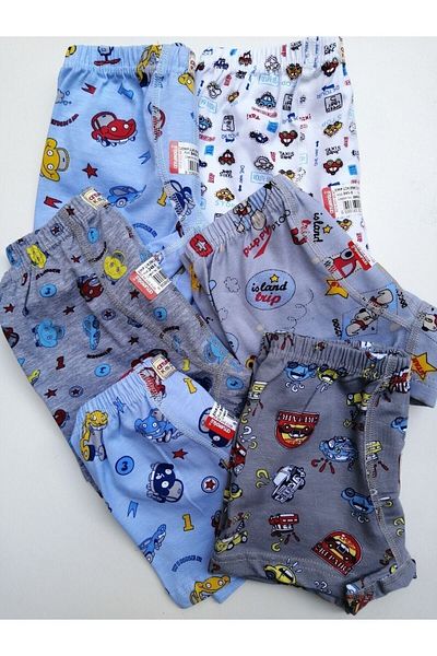 bonbonetti chocolate baby&kids Αγόρι - Γκρι μοτίβο, Lycra, Waist Anti-Sweat Boxers 6 Pack