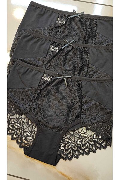 AVESŞENER Chiloți din dantelă cu talie înaltă - Pachet de 3