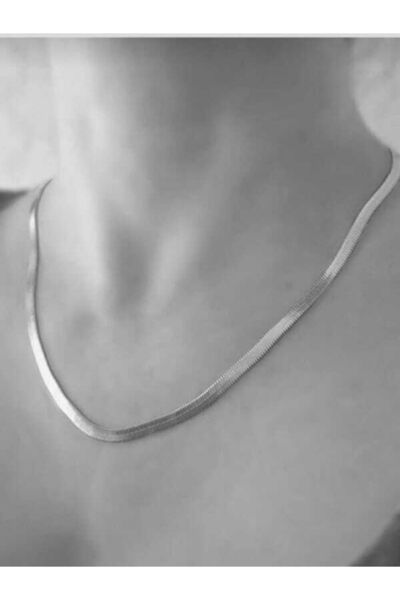 MYS SİLVER Italyan Yassı Zincir Yaldızlı Gümüş 45 Cm