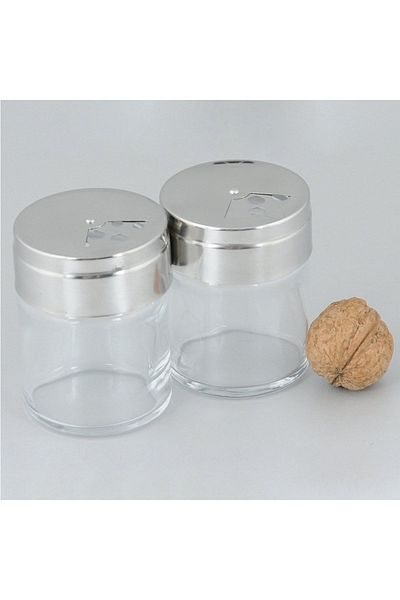 Paşabahçe 43880 Basic 2-Piece Glass Salt Shaker with Metal Cover