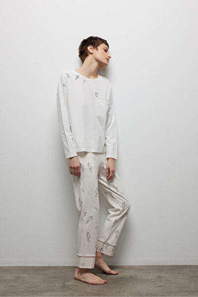 Hays Kadın Pamuklu Cepli Uzun Pijama Altı