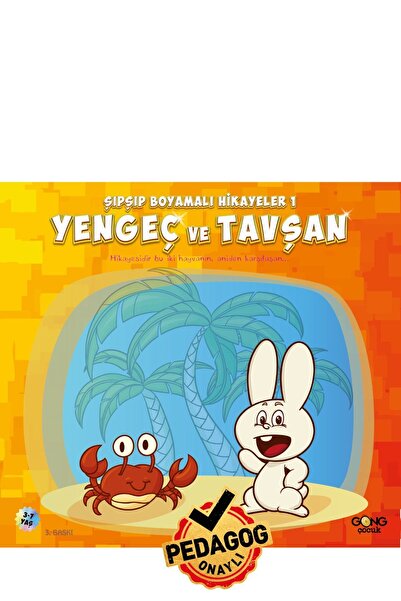 Gong 3-7 Yaş Eğitici Öğretici Okul Öncesi Yengeç Ve Tavşan Boyamalı Çocuk Hik...