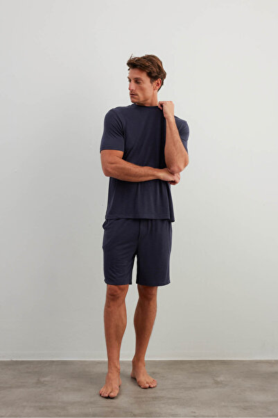 Syah Erkek Flamlı Modal Cepli Şort